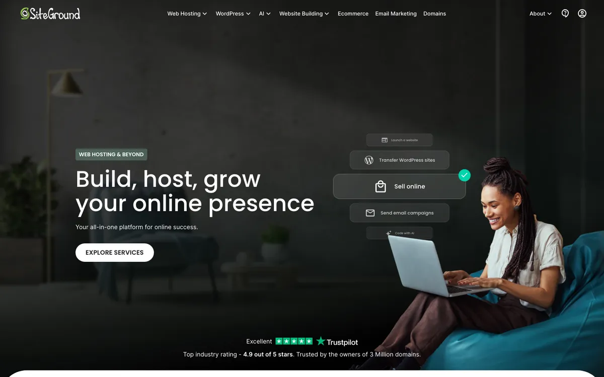 SiteGround homepage