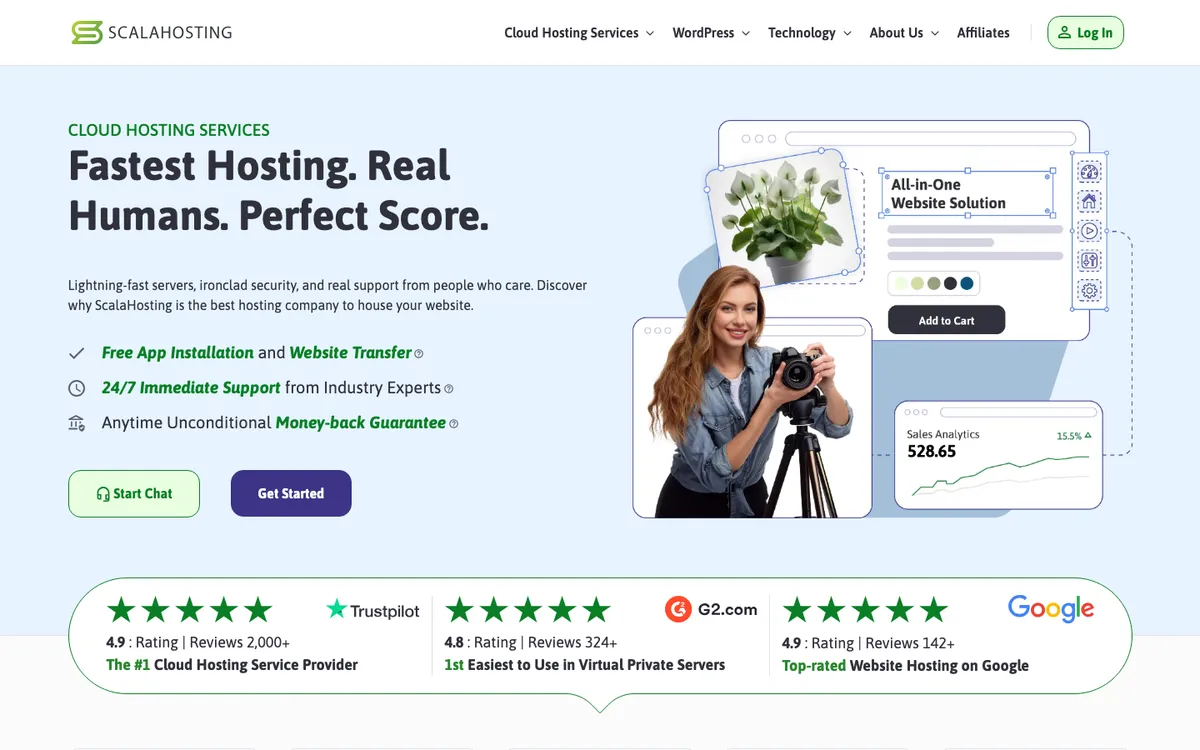 ScalaHosting homepage