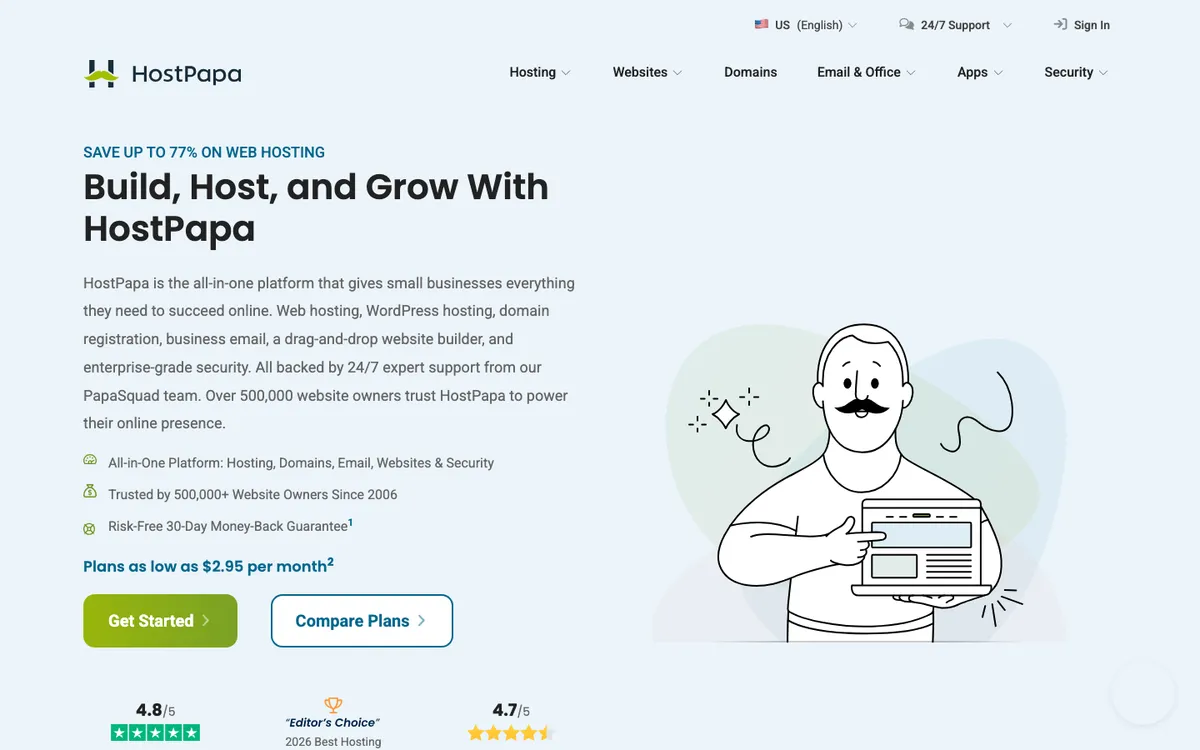 HostPapa homepage