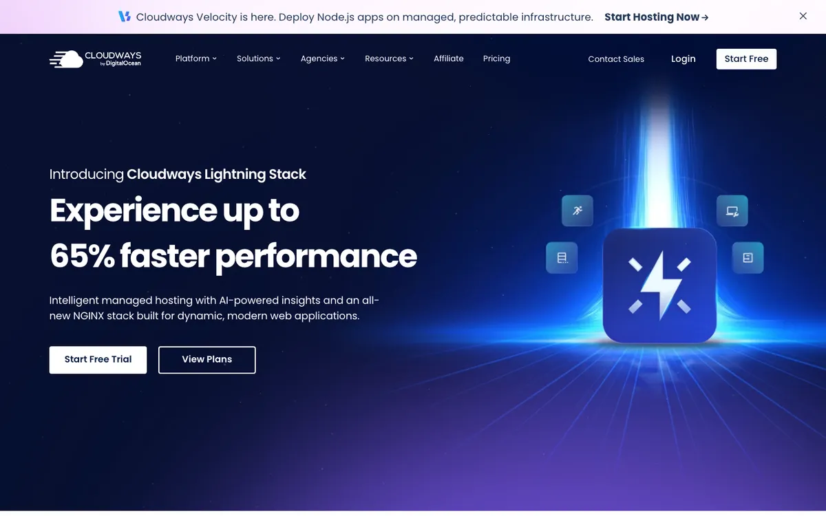 Cloudways homepage